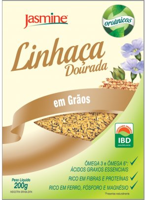 LINHACA DOURADA_graos.png - Linhaça Dourada Estabilizada em grãosÁcidos graxos essenciais Ômega 3 e Ômega 6;Rico em fibras e proteínas;Rico em ferro, fósforo e magnésio ;Ingredientes: Linhaça Dourada orgânica. (Linum usitassimum)NÃO CONTÉM GLÚTEN.